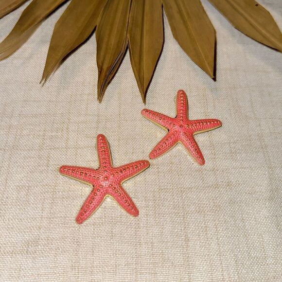 Pink starfish earrings M485 - Picture 2 of 4